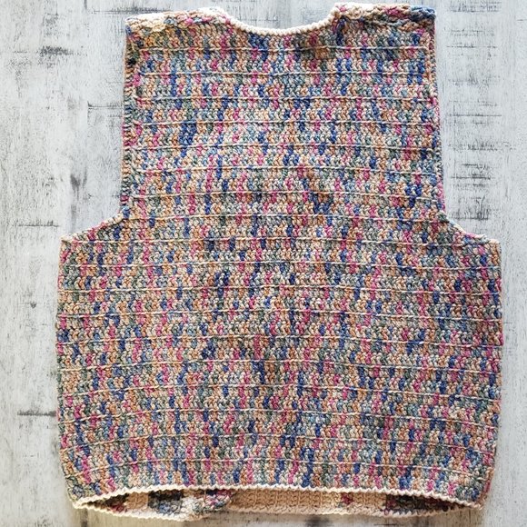 Handmade Crochet Multicolor Vest - Picture 3 of 9